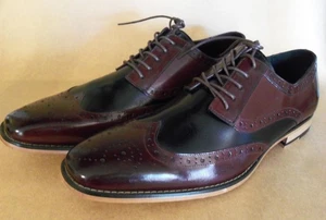 Stacy Adams Tinsley 25092 Two Tone Wingtips Men's 13 M Black Burgundy - Picture 1 of 8