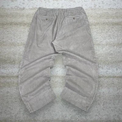 Pantalones de pana vintage Y2K Nautica 36x30 algodón tostado claro plisado delantero Foto 1 de 4