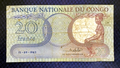 1962 CONGO - 20 FRANCS - P#4 - EZSU7 - Image 1 of 2