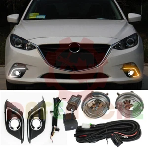 Lámpara antiniebla delantera LED DRL blanca/amarilla + soporte + cableado para Mazda 3 2014-2016 - Imagen 1 de 11