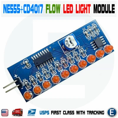 NE555 + CD4017 Light Water Flowing Light LED Fully Assembled Soldered Module