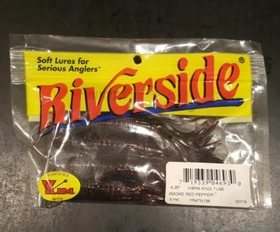 Riverside Lures - 4 1/2" Vibra King Tube 5pk Smoke Red Pepper - Image 1 of 2