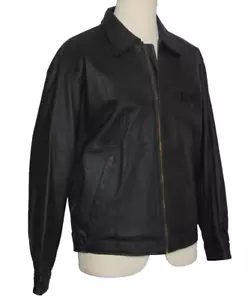 Super Bowl 36 Leather Jacket Mens S Patriots Vs Rams 2002 Motorola Guest Black - Picture 1 of 12