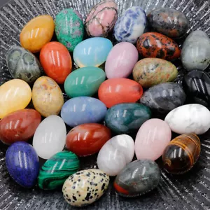 1 Pc Natural Palm Quartz Crystal Amethyst Agate Aventurine Healing Gemstone Egg - Picture 1 of 45