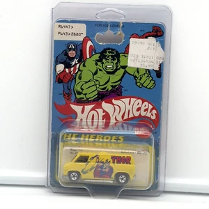 Hot Wheels The Heroes Thor Super Van Yellow Vintage Blackwall 1977 In Protector - Picture 1 of 8