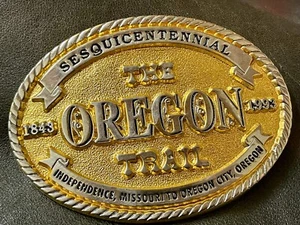 Hebilla de cinturón The Oregon Trail 1993 sesquicentennial Bostock 7070 EE. UU. Hecho grande - Imagen 1 de 7