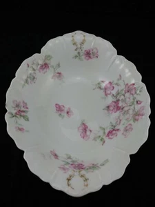 Haviland Limoges Miramar antique serving bowl china pink white 10" - Picture 1 of 12