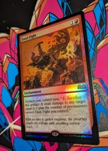 MTG *FOIL PRERELEASE*  WILDS OF ELDRAINE Rare FOOD FIGHT  NM - Imagen 1 de 1