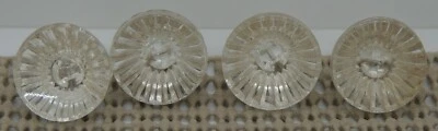 Antique/Vintage four solid clear glass buttons - Image 1 of 3