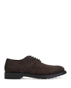 Tod's Bucature Forma Wingtip Derby Dress Shoe Men's 8.5 Dark Brown Lace Up - Picture 1 of 18