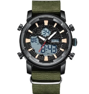 BIDEN 0155 Men's Sports Watch Fashion Brand Army Green Nylon Strap Wrist Watch - Picture 1 of 3