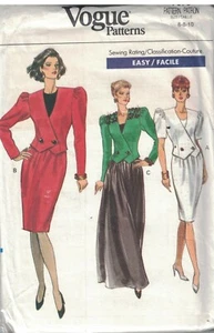 7679 UNCUT Vogue Sewing Pattern Misses Loose Fitting Jacket Skirt Easy OOP SEW - Picture 1 of 2