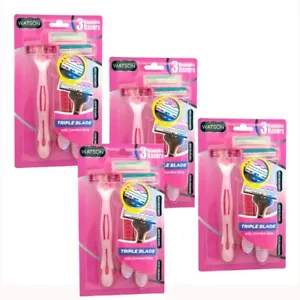 Rasoio Striscia Lubrificante Monouso 12ct Donna Rosa Tripla Lama 4 Confezioni - Foto 1 di 5