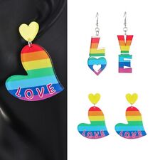 Cute Acrylic Drop Earrings Colorful Love Theme Long Drop Dangle Earrings 2855