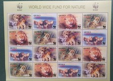 FOGLIETTO FRANCOBOLLI GHANA WWF TEMATICA ANIMALI SELVATICI
