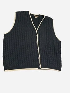  Kikomo Navy Sweater vest Womens size 2XL vintage made in USA - Picture 1 of 5