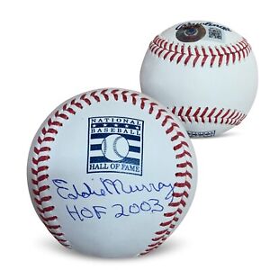 Eddie Murray Autographed MLB Signed Hall of Fame 2003 HOF Logo Baseball Beckett
