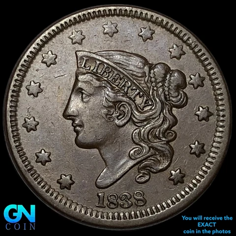1838 Coronet Head Large Cent  #E6748 Cover