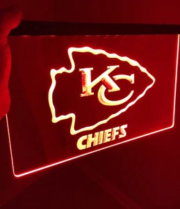 NFL KANSAS CITY CHIEFS logo Led Neon Sign for Game Room,Office,Bar,Man Cave - Picture 1 of 7