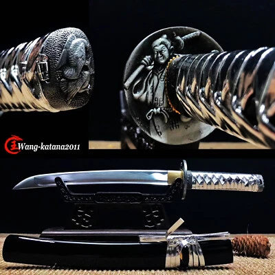 Silver Samurai Tanto Handmade 1060 Steel Self-defence Japanese Sharp Short Sword - Image 1 of 4