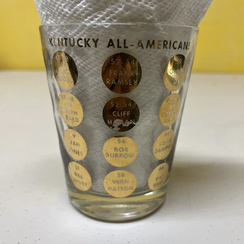 Vintage Kentucky Wildcats All Americans Glass Alex Groza Ralph Beard Wah Jones Cover