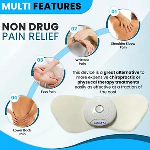 Wireless TENS Unit Back Pain Relief Massager - APP Controlled Bluetooth Muscle S - Picture 1 of 11