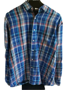 Club Room Shirt men XXL Check plaid button up Dress Date Night Blue Easy Care - Picture 1 of 7