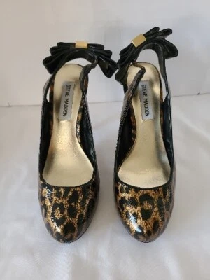 Salto alto Steve Madden Mevas Bow Slingback Pumps tamanho 6.5 biqueira redonda  - Imagem 1 de 4