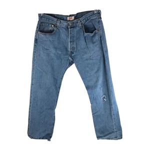 Levis Mens Jeans 501 Original Fit Button Fly Medium Wash 34x30 - Picture 1 of 7