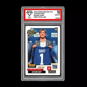 Calificado 10 Jaxson Dart RC Rookie 2025 Panini Instantáneo NFL Draft #15 NY Giants - Imagen 1 de 2