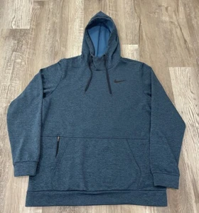 Nike Hoodie Herren Large Blau Sweatshirt Pullover Therma Fit Swoosh Erwachsene - Bild 1 von 6