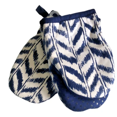 Tommy Bahama Neopreno Mini Horno Guante Azul Marino Blanco Rayas Juego de 2 Casa de Playa Foto 1 de 4