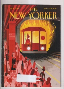 The New Yorker August 7-14, 2017 Hell Train Cover, Bernie Sanders, Rachel Cusk, - Imagen 1 de 2