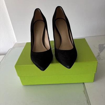 "Bombas de gamuza negra avellana Sam Edelman 7,5 m 3,75"" tacón" Foto 1 de 4