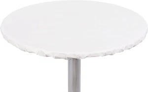Yourtablecloth Heavy Duty Vinyl Fitted Tablecloth (Table Cover) White 54" Round - Picture 1 of 5