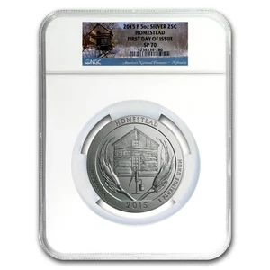 2015-P 5 oz Silver ATB Homestead SP-70 NGC (First Day of Issue) - Picture 1 of 3