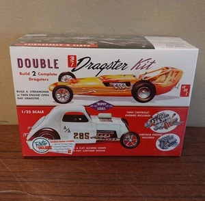 M2A AMT-646 1/25 Double Dragster 3 in 1 Modellauto Bausatz - 2 komplette Autos - versiegelt - Bild 1 von 3