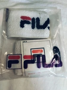 Muñequeras de tenis vintage con logotipo FILA hechas en Italia nuevas selladas - Imagen 1 de 2