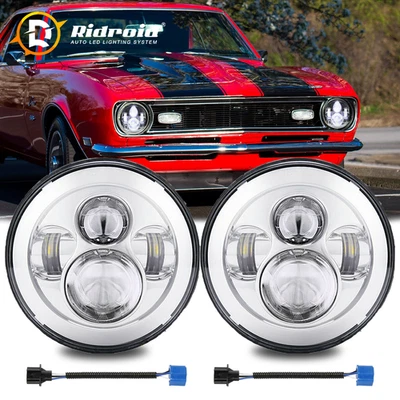 KIT de faros LED de haz alto/bajo de 7" para Chevrolet Camaro Z28 SS RS 1967-1981 2 PIEZAS Foto 1 de 4