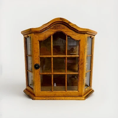 Vintage Wall Hanging Curio Cabinet Display W21 x H20 x D 5.6 - Image 1 of 4