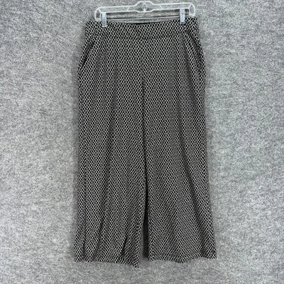 Pantalones cortos Max Studio para mujer L grandes negros geométricos tiro alto frente plano Foto 1 de 4