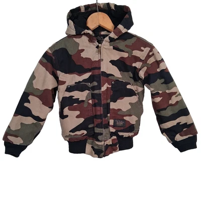 Walls Blizzard Pruf Jacket Boys S 6/7 Woodland Camo Canvas Insulated Hunting - Image 1 of 4
