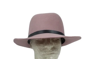 RAG & Bone Floppy Brim Dusty Pink Fedora Wool Hat w Leather Band LG Neutral $250 - Picture 1 of 9