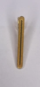 Vintage Colibri Tie Clip Gold Tone Textured Bar USA Retro Men's Formal Gift OBO - Picture 1 of 8