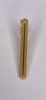 Vintage Colibri Tie Clip Gold Tone Textured Bar USA Retro Men's Formal Gift OBO - Image 1 of 4