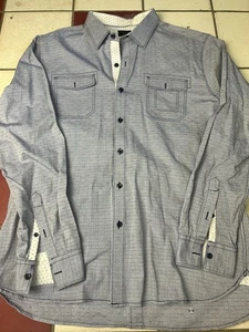 Men’s 7Diamonds Long Sleeve Button Up - Blue - Size XL - Geometrical Pattern - Picture 1 of 10