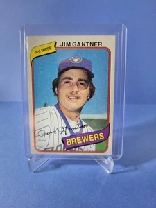 1980 Topps Baseball Jim Gantner #374 Milwaukee Brewers  - Picture 1 of 3