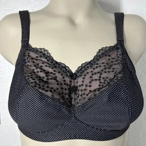Anita Orely Post Mastectomy Bra 34D Black Lace Sheer Cute Sleepwear Wireless - Picture 1 of 11