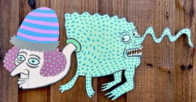 BURNLEY RECORTOUT ART OUTSIDER ORIGINAL BAJO ACKERDS HOJALATA FOLK signo PINTURA  Foto 1 de 4