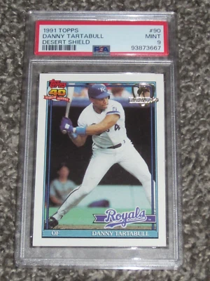 1991 Topps Desert Shield Baseball #90 Danny Tartabull PSA 9 Mint Just Graded - Image 1 of 2